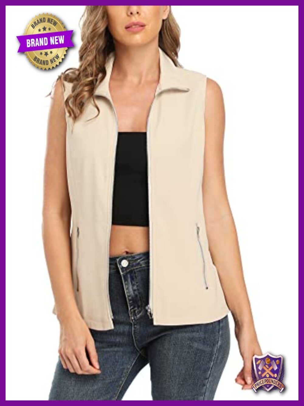 MISS MOLY Lightweight Zip-Up Utility Vest Sleeveless Hiking Golf Jacket Pockets